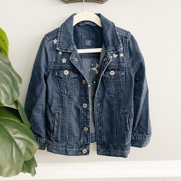 GAP Other - Girls Denim Jacket with Silver Details Long Sleeve, button down size XS